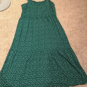 Amazon Essentials Green Sleeveless Scoop Neck Midi Sundress